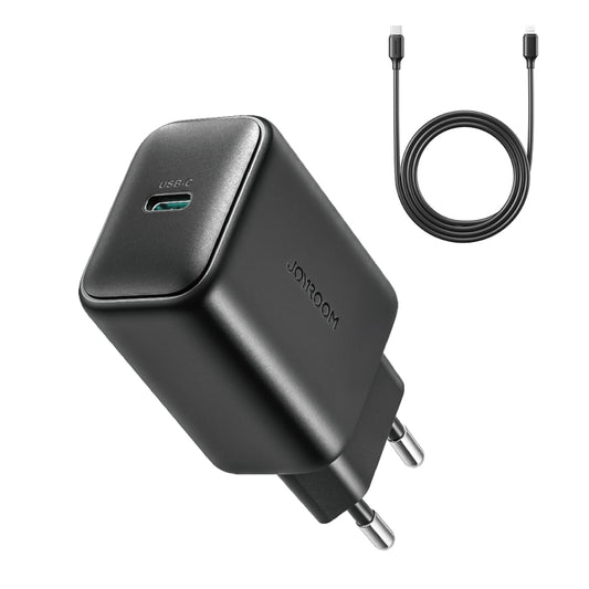 JOYROOM JR-TCF23 25W USB-C / Type-C Port Fast Charger Kit with Type-C to Type-C Cable, Plug:EU Plug(Black) - USB Charger by JOYROOM | Online Shopping South Africa | PMC Jewellery | Buy Now Pay Later Mobicred