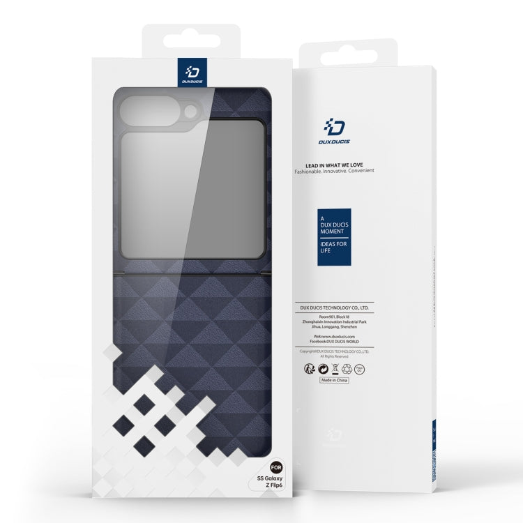 For Samsung Galaxy Z Flip6 5G DUX DUCIS Fitt Series TPU + PU Texture Full Cover Phone Case(Blue) - Galaxy Z Flip6 5G Cases by DUX DUCIS | Online Shopping South Africa | PMC Jewellery | Buy Now Pay Later Mobicred