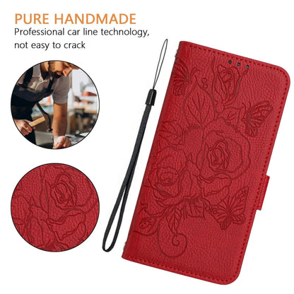 For Blackview A53 Embossed Rose RFID Anti-theft Leather Phone Case(Red) - More Brand by PMC Jewellery | Online Shopping South Africa | PMC Jewellery | Buy Now Pay Later Mobicred