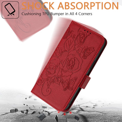 For Blackview Color 8 / Oscal Modern 8 Embossed Rose RFID Anti-theft Leather Phone Case(Red) - More Brand by PMC Jewellery | Online Shopping South Africa | PMC Jewellery | Buy Now Pay Later Mobicred