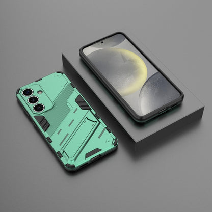 For Samsung Galaxy S25 5G Punk Armor 2 in 1 PC + TPU Shockproof Phone Case with Invisible Holder(Green) - Galaxy S25 5G Cases by PMC Jewellery | Online Shopping South Africa | PMC Jewellery | Buy Now Pay Later Mobicred