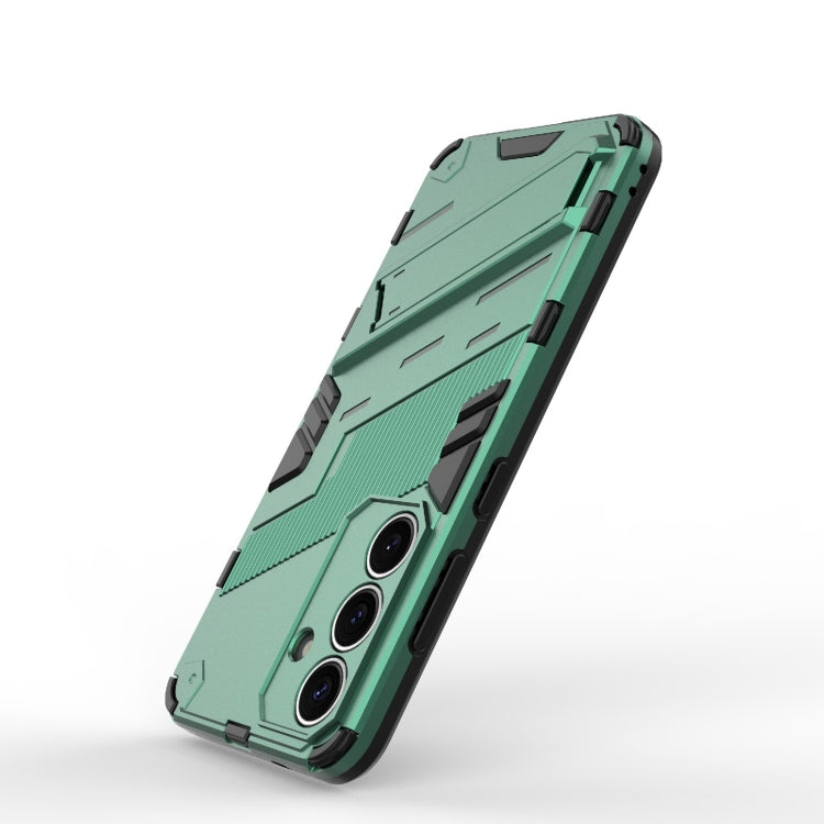 For Samsung Galaxy S25 5G Punk Armor 2 in 1 PC + TPU Shockproof Phone Case with Invisible Holder(Green) - Galaxy S25 5G Cases by PMC Jewellery | Online Shopping South Africa | PMC Jewellery | Buy Now Pay Later Mobicred