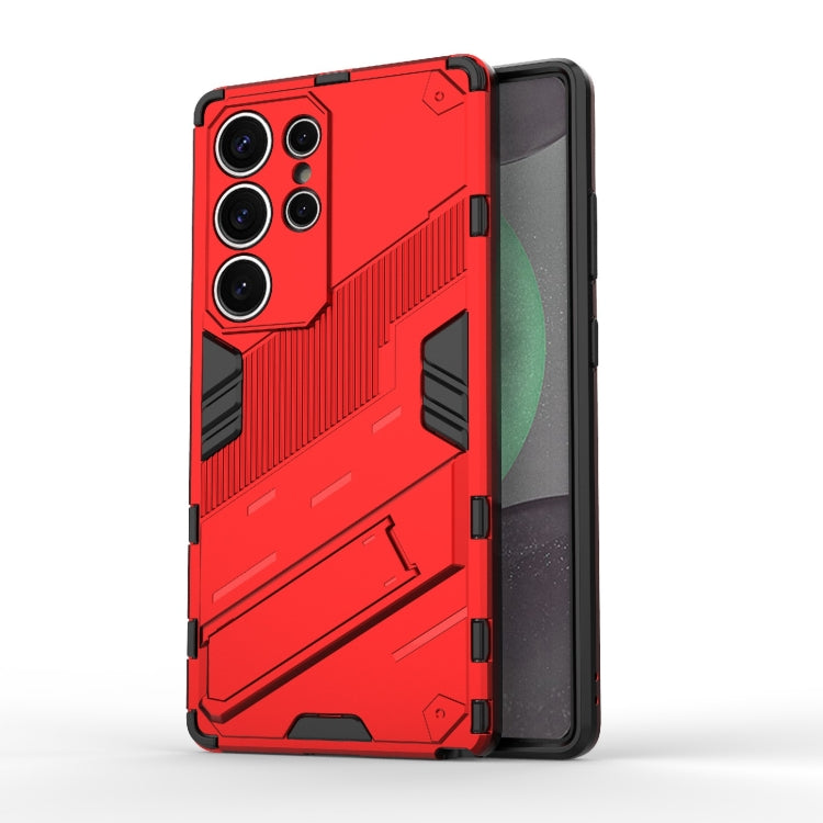 For Samsung Galaxy S25 Ultra 5G Punk Armor 2 in 1 PC + TPU Shockproof Phone Case with Invisible Holder(Red) - Galaxy S25 Ultra 5G Cases by PMC Jewellery | Online Shopping South Africa | PMC Jewellery | Buy Now Pay Later Mobicred