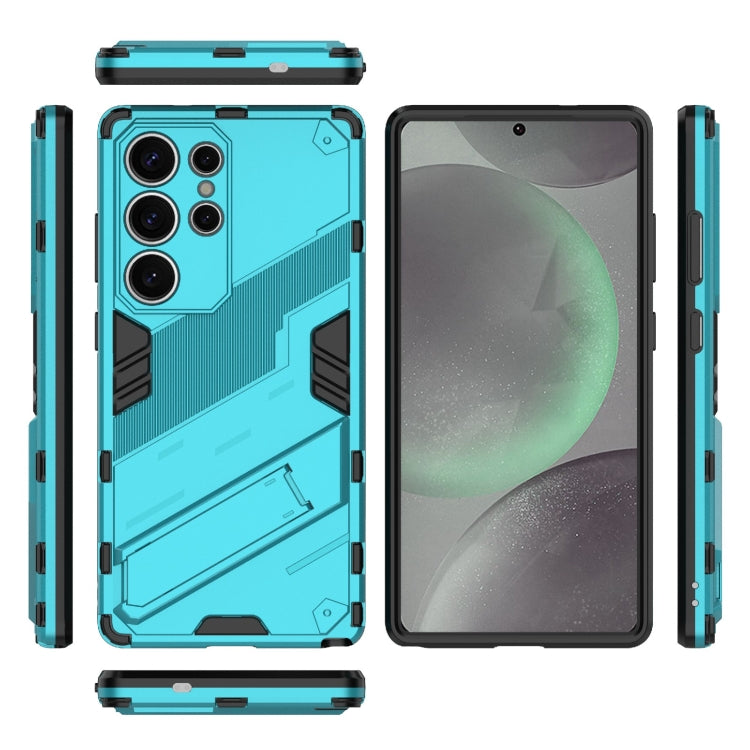 For Samsung Galaxy S25 Ultra 5G Punk Armor 2 in 1 PC + TPU Shockproof Phone Case with Invisible Holder(Blue) - Galaxy S25 Ultra 5G Cases by PMC Jewellery | Online Shopping South Africa | PMC Jewellery | Buy Now Pay Later Mobicred