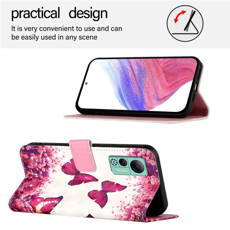For Ulefone Note 14 3D Painting Horizontal Flip Leather Phone Case(Rose Butterfly) - Ulefone Cases by PMC Jewellery | Online Shopping South Africa | PMC Jewellery | Buy Now Pay Later Mobicred