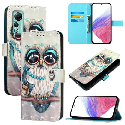 For Ulefone Note 14 3D Painting Horizontal Flip Leather Phone Case(Grey Owl) - Ulefone Cases by PMC Jewellery | Online Shopping South Africa | PMC Jewellery | Buy Now Pay Later Mobicred