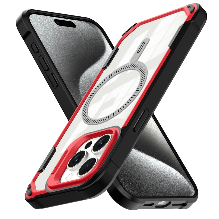 For iPhone 16 Pro Transparent Acrylic MagSafe Lens Holder Phone Case(Red) - iPhone 16 Pro Cases by PMC Jewellery | Online Shopping South Africa | PMC Jewellery | Buy Now Pay Later Mobicred