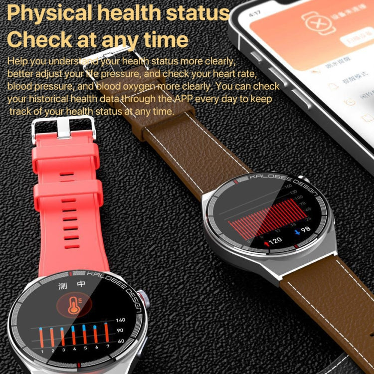 1.3 inch Leather Band IP68 Waterproof Smart Watch Support Bluetooth Call(Black) - Smart Watches by PMC Jewellery | Online Shopping South Africa | PMC Jewellery | Buy Now Pay Later Mobicred