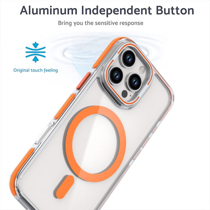 For iPhone 16 Pro Dual-Color Clear Acrylic Hybrid TPU Lens Flip Holder MagSafe Phone Case(Blue) - iPhone 16 Pro Cases by PMC Jewellery | Online Shopping South Africa | PMC Jewellery | Buy Now Pay Later Mobicred