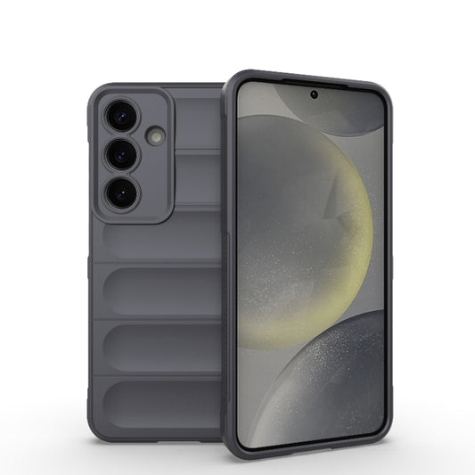 For Samsung Galaxy S25 5G Magic Shield TPU + Flannel Phone Case(Dark Grey) - Galaxy S25 5G Cases by PMC Jewellery | Online Shopping South Africa | PMC Jewellery | Buy Now Pay Later Mobicred