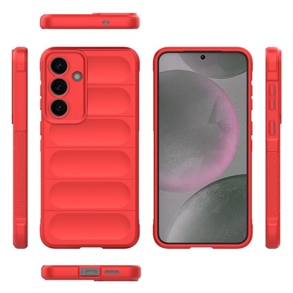 For Samsung Galaxy S25+ 5G Magic Shield TPU + Flannel Phone Case(Red) - Galaxy S25+ 5G Cases by PMC Jewellery | Online Shopping South Africa | PMC Jewellery | Buy Now Pay Later Mobicred