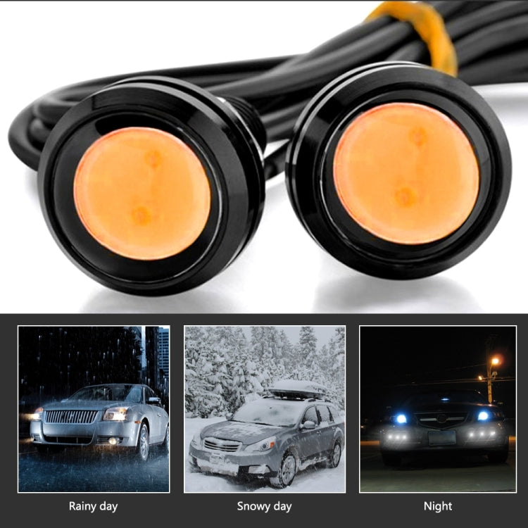 10pcs 23mm 1.5W DC12V Motorcycle Eagle Eye Light Double Lens Strobe Light(Yellow Light) - Eagle Eye Lights by PMC TechLife | Online Shopping South Africa | PMC TechLife | Buy Now Pay Later Mobicred