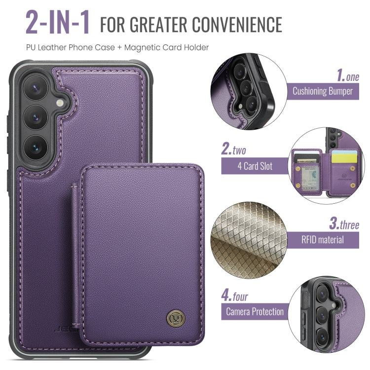 For Samsung Galaxy S24 5G JEEHOOD J05 Business Magnetic Style RFID Leather Phone Case(Purple) - Galaxy S24 5G Cases by JEEHOOD | Online Shopping South Africa | PMC Jewellery | Buy Now Pay Later Mobicred