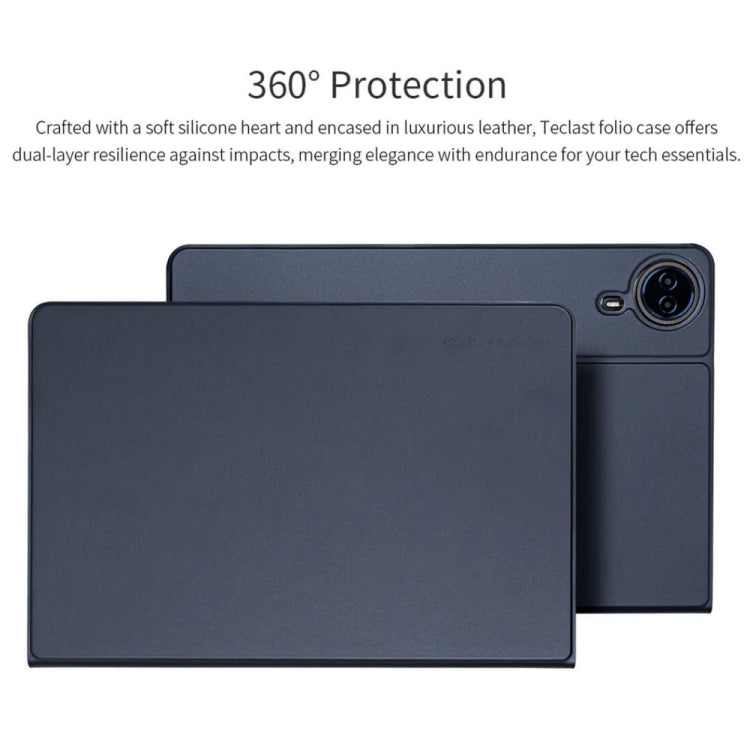For Teclast T65 Max Anti-slip Texture Smart Tablet Leather Folio Case(Dark Blue) - Teclast by TECLAST | Online Shopping South Africa | PMC TechLife | Buy Now Pay Later Mobicred