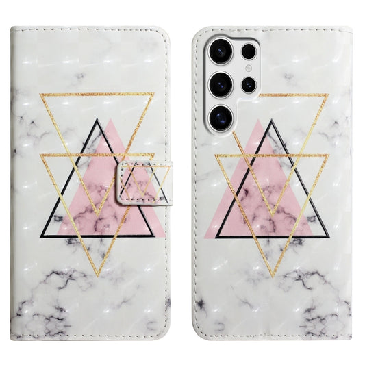 For Samsung Galaxy S25 Ultra 5G Oil Embossed 3D Drawing Leather Phone Case(Triangular Marble) - Galaxy S25 Ultra 5G Cases by PMC Jewellery | Online Shopping South Africa | PMC Jewellery | Buy Now Pay Later Mobicred