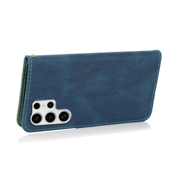 For Samsung Galaxy S25 Ultra 5G Dual-color Stitching Leather Phone Case(Blue Green) - Galaxy S25 Ultra 5G Cases by PMC Jewellery | Online Shopping South Africa | PMC Jewellery | Buy Now Pay Later Mobicred