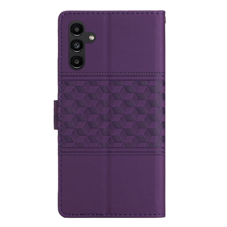 For Samsung Galaxy S25+ 5G Diamond Embossed Skin Feel Leather Phone Case(Purple) - Galaxy S25+ 5G Cases by PMC Jewellery | Online Shopping South Africa | PMC Jewellery | Buy Now Pay Later Mobicred