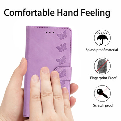 For Samsung Galaxy S25 5G Flower Butterfly Embossing Pattern Leather Phone Case(Purple) - Galaxy S25 5G Cases by PMC Jewellery | Online Shopping South Africa | PMC Jewellery | Buy Now Pay Later Mobicred