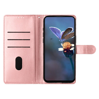 For Samsung Galaxy S25+ 5G Cherry Blossom Butterfly Skin Feel Embossed PU Phone Case(Rose Gold) - Galaxy S25+ 5G Cases by PMC Jewellery | Online Shopping South Africa | PMC Jewellery | Buy Now Pay Later Mobicred