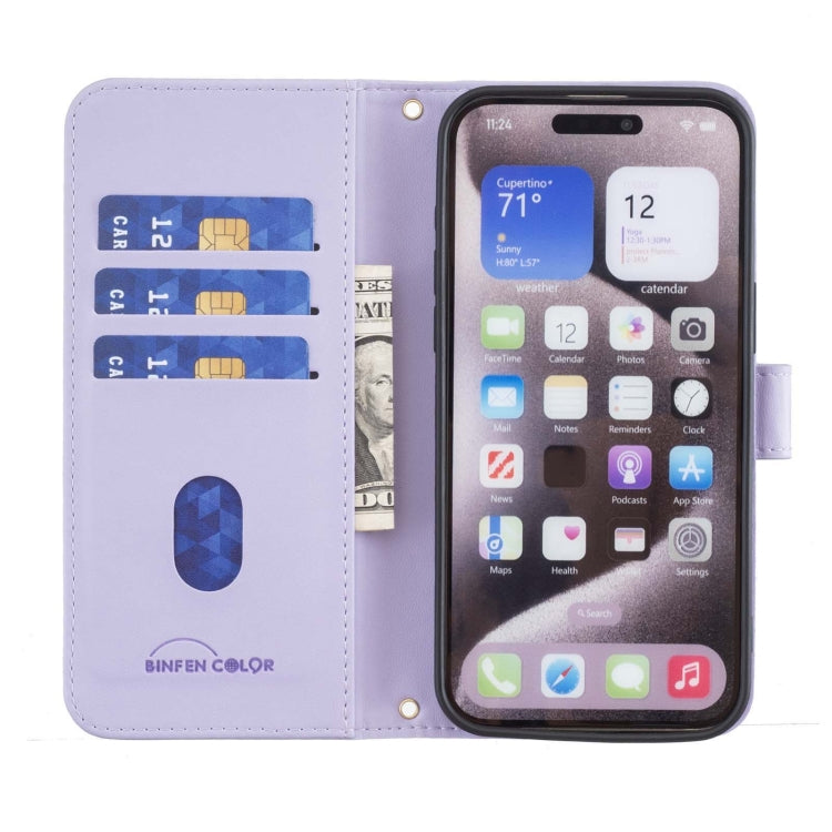 For iPhone 16 Plus Square Texture Leather Phone Case(Purple) - iPhone 16 Plus Cases by PMC Jewellery | Online Shopping South Africa | PMC Jewellery | Buy Now Pay Later Mobicred