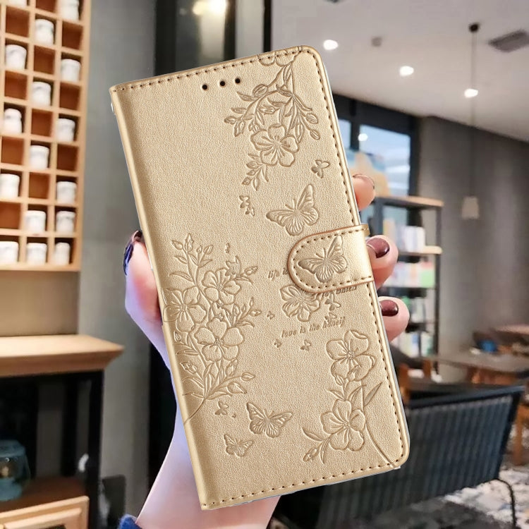 For Blackview A53 / A53 Pro Butterfly Love Flower Embossed Leather Phone Case(Gold) - More Brand by PMC Jewellery | Online Shopping South Africa | PMC Jewellery | Buy Now Pay Later Mobicred