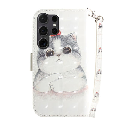 For Samsung Galaxy S25 Ultra 5G 3D Colored Horizontal Flip Leather Phone Case(Cute Cat) - Galaxy S25 Ultra 5G Cases by PMC Jewellery | Online Shopping South Africa | PMC Jewellery | Buy Now Pay Later Mobicred