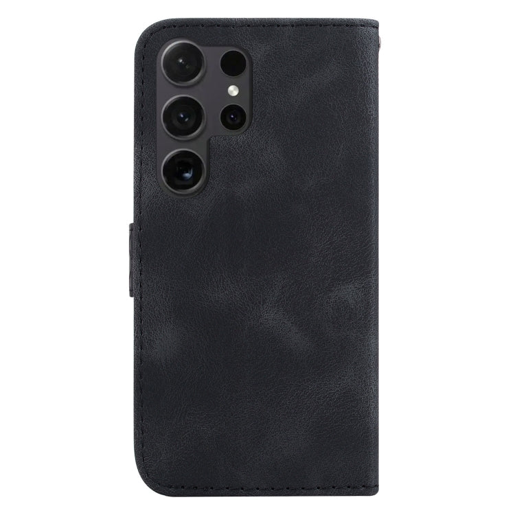 For Samsung Galaxy S25 Ultra 5G Seven-shaped Embossed Leather Phone Case(Black) - free shipping - PMC Jewellery - Order now!