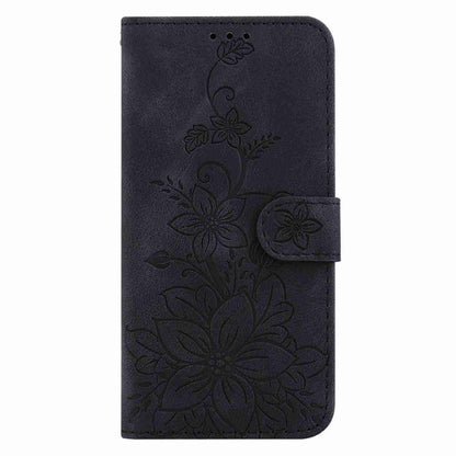 For Samsung Galaxy S25 5G Lily Embossed Leather Phone Case(Black) - Galaxy S25 5G Cases by PMC Jewellery | Online Shopping South Africa | PMC Jewellery | Buy Now Pay Later Mobicred