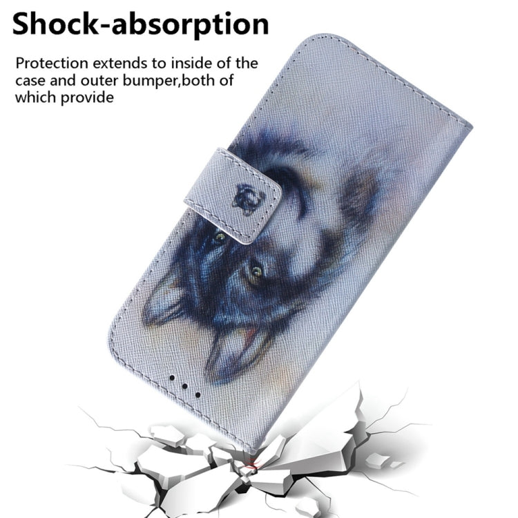 For Samsung Galaxy S25 5G Coloured Drawing Flip Leather Phone Case(White Wolf) - Galaxy S25 5G Cases by PMC Jewellery | Online Shopping South Africa | PMC Jewellery | Buy Now Pay Later Mobicred