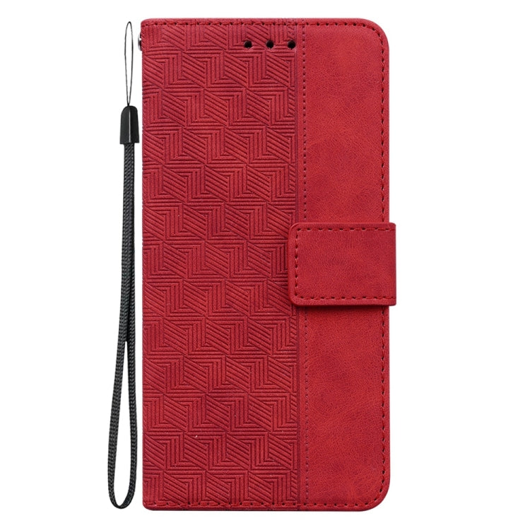 For Samsung Galaxy S25 Ultra 5G Geometric Embossed Leather Phone Case(Red) - Galaxy S25 Ultra 5G Cases by PMC Jewellery | Online Shopping South Africa | PMC Jewellery | Buy Now Pay Later Mobicred