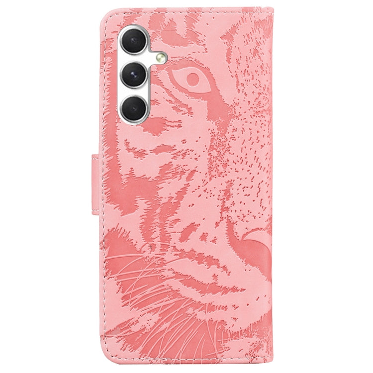 For Samsung Galaxy S25+ 5G Tiger Embossing Pattern Flip Leather Phone Case(Pink) - Galaxy S25+ 5G Cases by PMC Jewellery | Online Shopping South Africa | PMC Jewellery | Buy Now Pay Later Mobicred