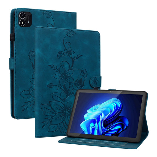 For itel Pad One 10.1 Lily Embossed Leather Tablet Case(Dark Blue) - Others by PMC Jewellery | Online Shopping South Africa | PMC Jewellery | Buy Now Pay Later Mobicred