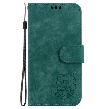 For Samsung Galaxy S25 5G Little Tiger Embossed Leather Phone Case(Green) - Galaxy S25 5G Cases by PMC Jewellery | Online Shopping South Africa | PMC Jewellery | Buy Now Pay Later Mobicred