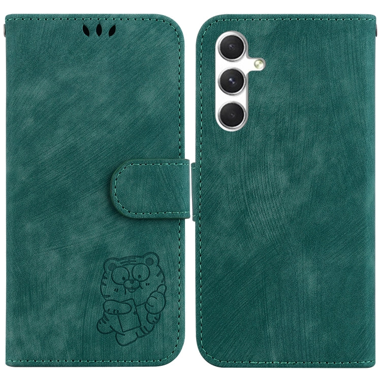 For Samsung Galaxy S25+ 5G Little Tiger Embossed Leather Phone Case(Green) - Galaxy S25+ 5G Cases by PMC Jewellery | Online Shopping South Africa | PMC Jewellery | Buy Now Pay Later Mobicred