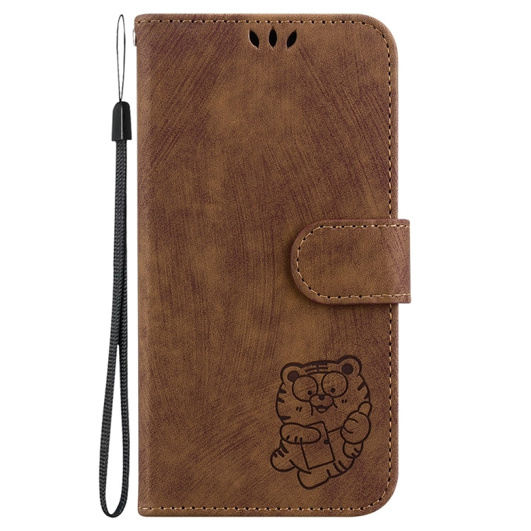 For Samsung Galaxy S25+ 5G Little Tiger Embossed Leather Phone Case(Brown) - Galaxy S25+ 5G Cases by PMC Jewellery | Online Shopping South Africa | PMC Jewellery | Buy Now Pay Later Mobicred