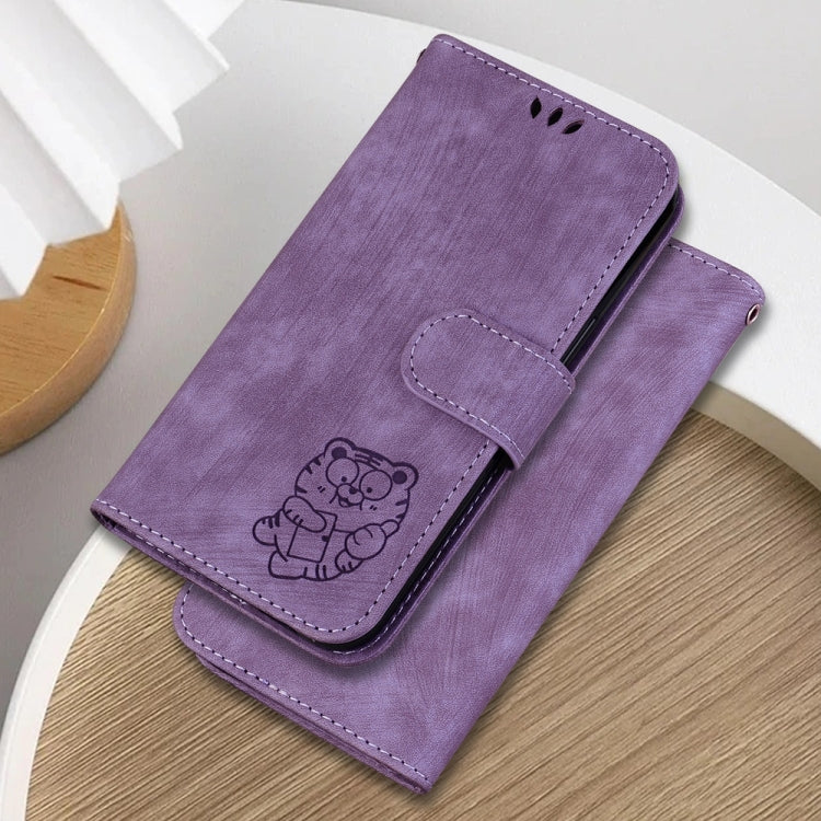 For Samsung Galaxy S25 Ultra 5G Little Tiger Embossed Leather Phone Case(Purple) - Galaxy S24 Ultra 5G Cases by PMC Jewellery | Online Shopping South Africa | PMC Jewellery | Buy Now Pay Later Mobicred