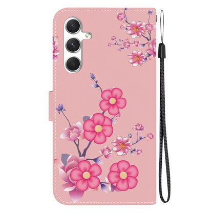 For Samsung Galaxy S25 5G Crystal Texture Colored Drawing Leather Phone Case(Cherry Blossoms) - Galaxy S25 5G Cases by PMC Jewellery | Online Shopping South Africa | PMC Jewellery | Buy Now Pay Later Mobicred