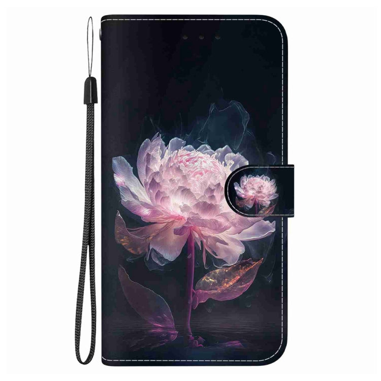 For Samsung Galaxy S25+ 5G Crystal Texture Colored Drawing Leather Phone Case(Purple Peony) - Galaxy S25+ 5G Cases by PMC Jewellery | Online Shopping South Africa | PMC Jewellery | Buy Now Pay Later Mobicred