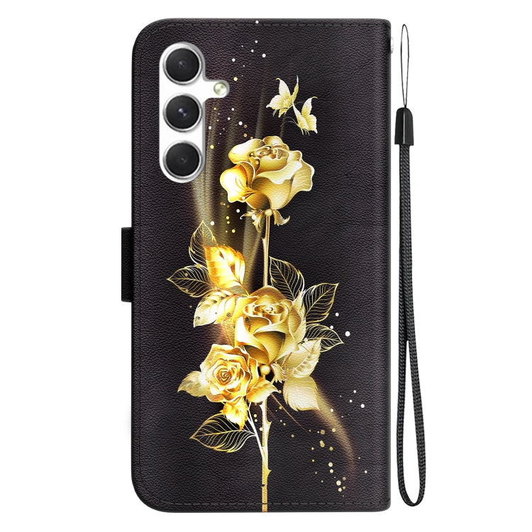 For Samsung Galaxy S25+ 5G Crystal Texture Colored Drawing Leather Phone Case(Gold Butterfly Rose) - Galaxy S25+ 5G Cases by PMC Jewellery | Online Shopping South Africa | PMC Jewellery | Buy Now Pay Later Mobicred