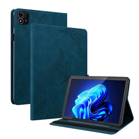 For itel Pad One 10.1 Butterfly Flower Embossed Leather Tablet Case(Blue) - Others by PMC Jewellery | Online Shopping South Africa | PMC Jewellery | Buy Now Pay Later Mobicred