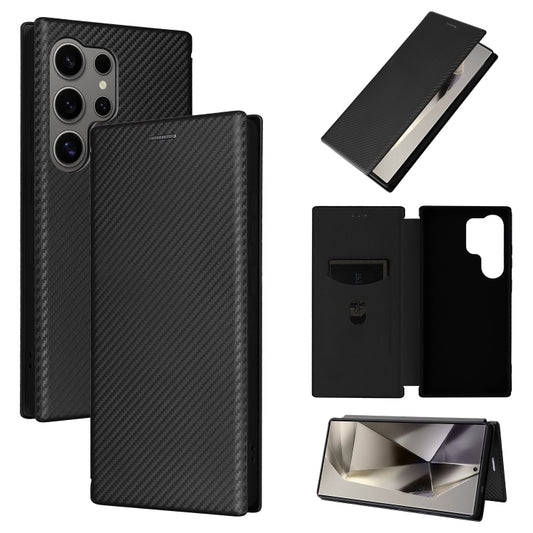 For Samsung Galaxy S25 Ultra 5G Carbon Fiber Texture Flip Leather Phone Case(Black) - Galaxy S25 Ultra 5G Cases by PMC Jewellery | Online Shopping South Africa | PMC Jewellery | Buy Now Pay Later Mobicred