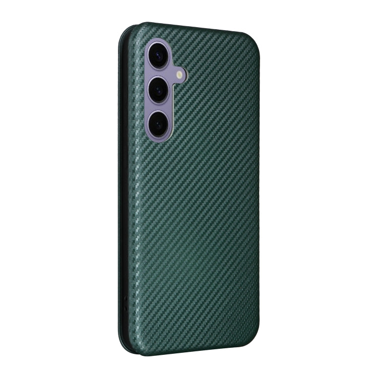 For Samsung Galaxy S25 5G Carbon Fiber Texture Flip Leather Phone Case(Green) - Galaxy S25 5G Cases by PMC Jewellery | Online Shopping South Africa | PMC Jewellery | Buy Now Pay Later Mobicred