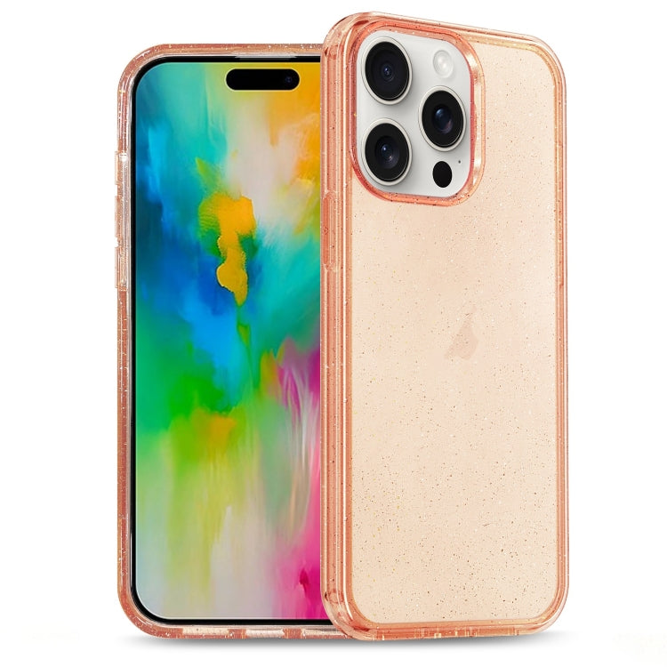 For iPhone 16 Pro Glitter Powder TPU Hybrid PC Phone Case(Orange) - iPhone 16 Pro Cases by PMC TechLife | Online Shopping South Africa | PMC TechLife | Buy Now Pay Later Mobicred