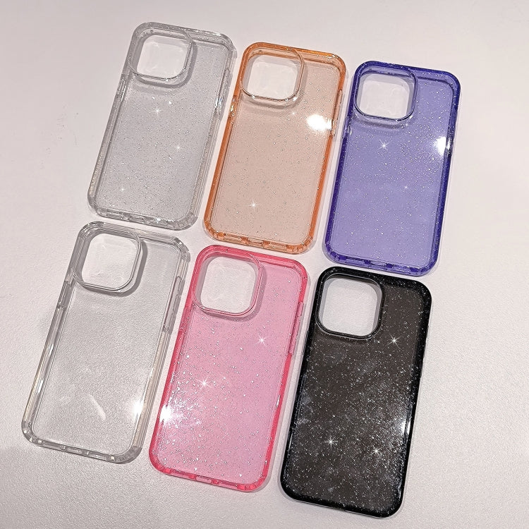 For iPhone 16 Glitter Powder TPU Hybrid PC Phone Case(Translucent) - iPhone 16 Cases by PMC Jewellery | Online Shopping South Africa | PMC Jewellery | Buy Now Pay Later Mobicred