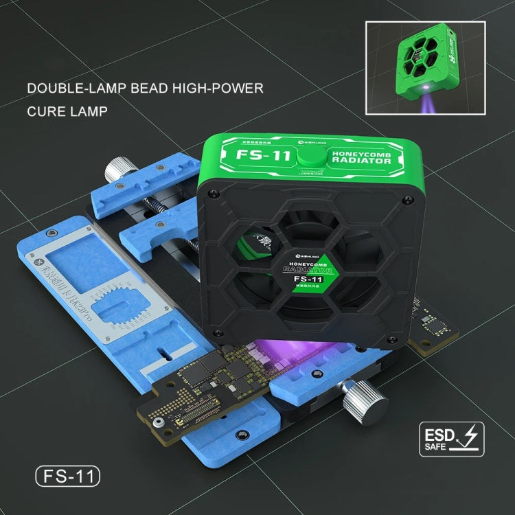Mijing FS-11 Cooling + UV Curing + Smoke Extraction Honeycomb Radiating Fan(Green) - Others by MIJING | Online Shopping South Africa | PMC TechLife | Buy Now Pay Later Mobicred