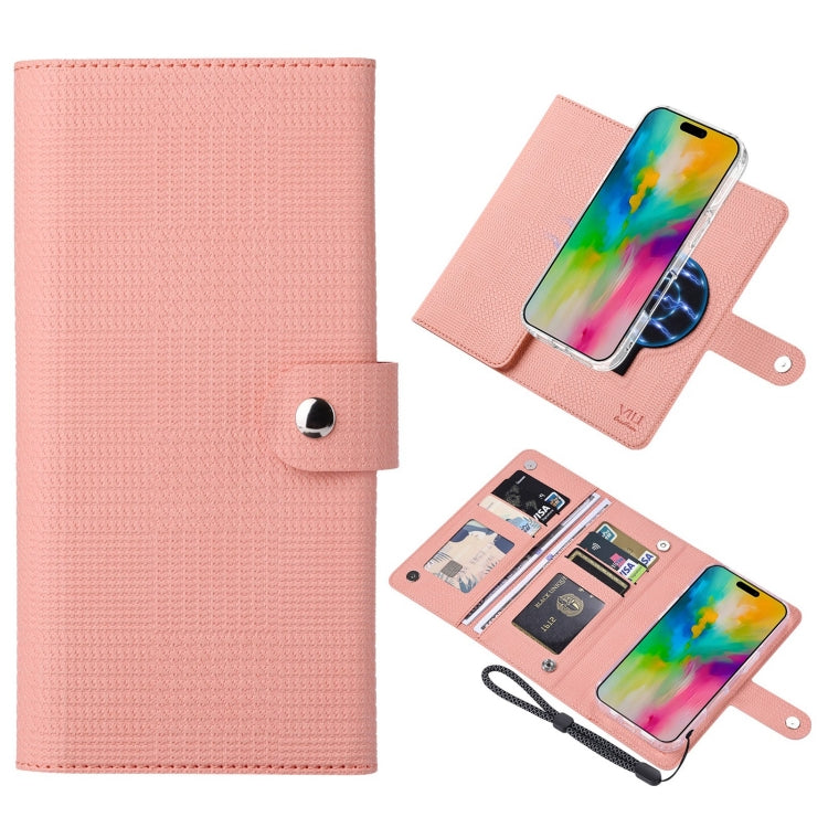 For iPhone 16 Pro ViLi GHA-C Series RFID MagSafe Magnetic Flip Leather Phone Case(Pink) - iPhone 16 Pro Cases by ViLi | Online Shopping South Africa | PMC Jewellery | Buy Now Pay Later Mobicred