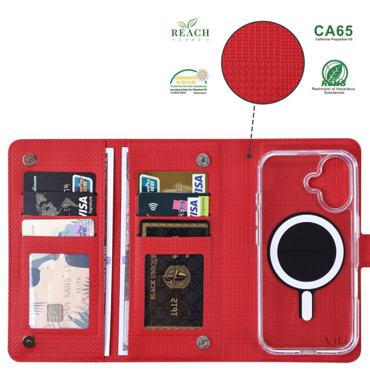 For iPhone 16 Pro ViLi GHA-C Series RFID MagSafe Magnetic Flip Leather Phone Case(Red) - iPhone 16 Pro Cases by ViLi | Online Shopping South Africa | PMC Jewellery | Buy Now Pay Later Mobicred