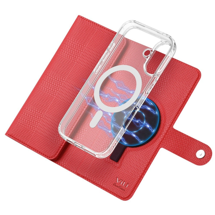 For iPhone 16 Pro ViLi GHA-C Series RFID MagSafe Magnetic Flip Leather Phone Case(Red) - iPhone 16 Pro Cases by ViLi | Online Shopping South Africa | PMC Jewellery | Buy Now Pay Later Mobicred