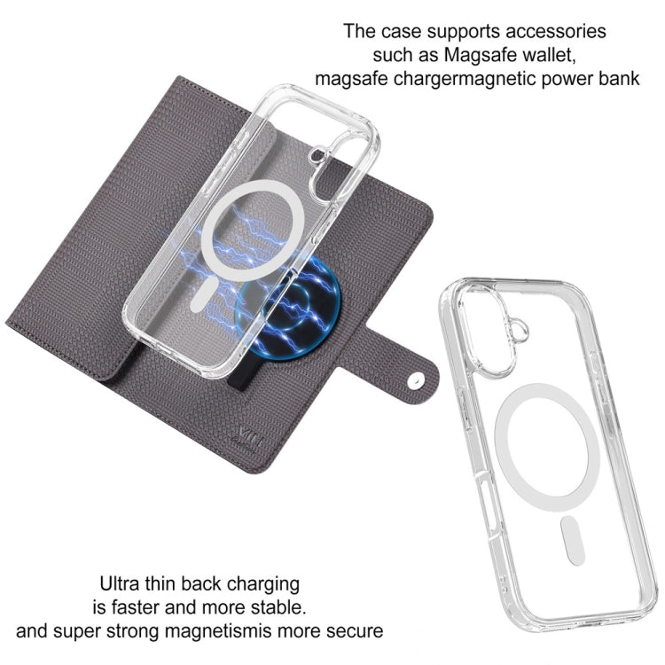 For iPhone 15 Plus ViLi GHA-C Series RFID MagSafe Magnetic Flip Leather Phone Case(Grey) - free shipping - PMC Jewellery - Order now!