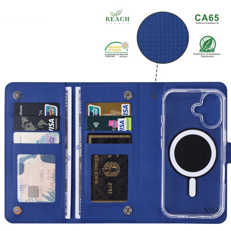 For iPhone 14 Pro ViLi GHA-C Series RFID MagSafe Magnetic Flip Leather Phone Case(Blue) - iPhone 14 Pro Cases by ViLi | Online Shopping South Africa | PMC Jewellery | Buy Now Pay Later Mobicred